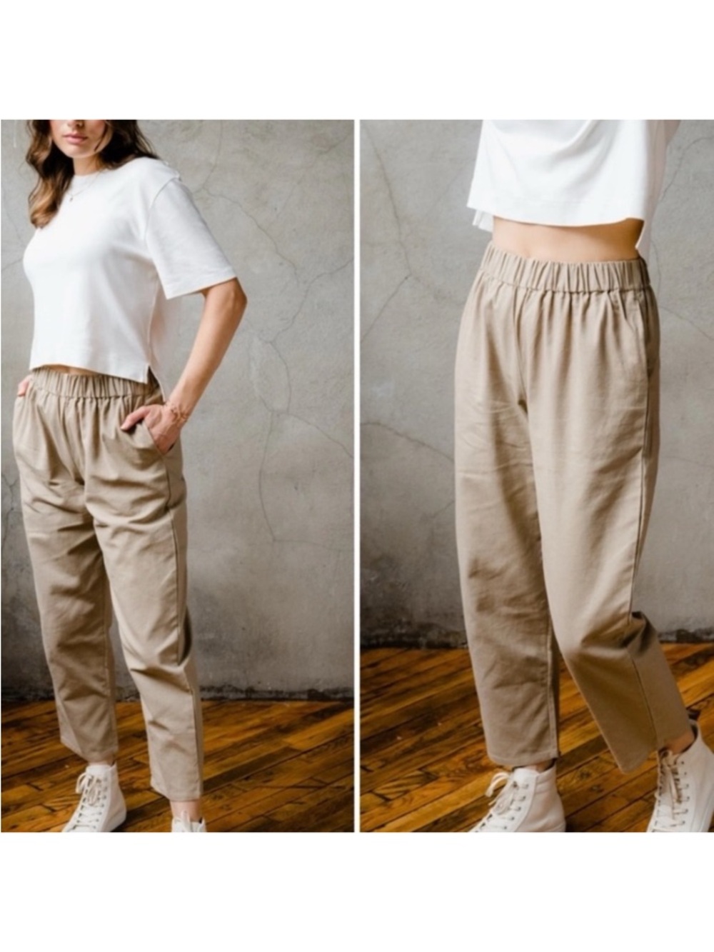 NWT ABLE Mary Easy Pant in Hummus Size XL high-rise pull-on pant Elastic Waist